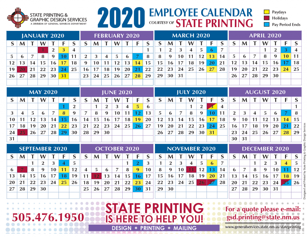 State of New Mexico Payroll Calendar 2024  2024 Payroll Calendar