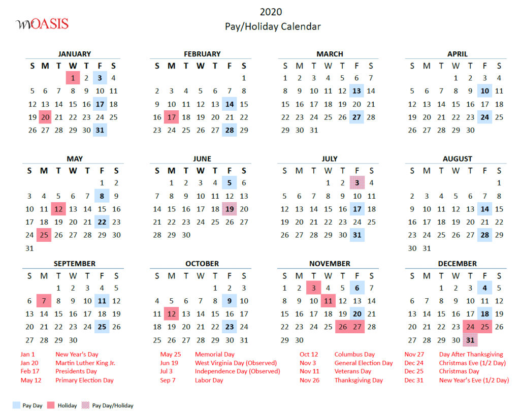 2025 West Virginia State Employee Holiday Calendar Calendar January