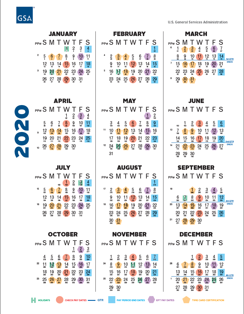 GSA Payroll Calendar 2021 Payroll Calendar