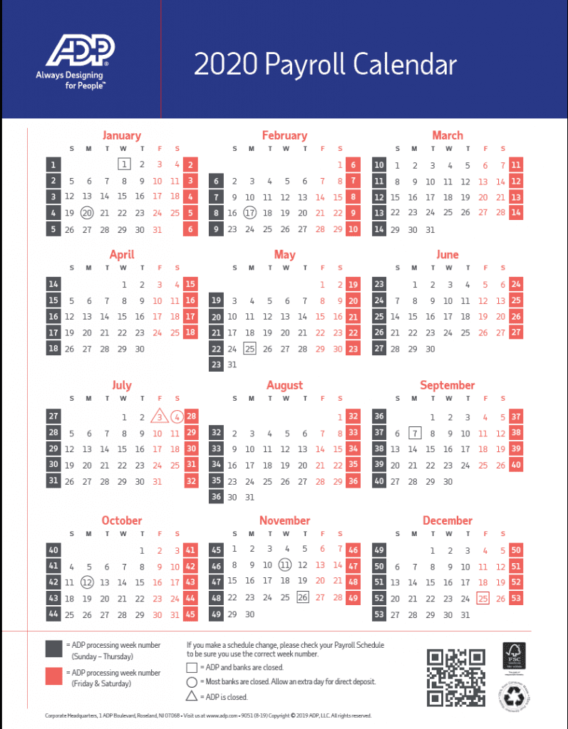 Biweekly Payroll Calendar 2021 | Payroll Calendar