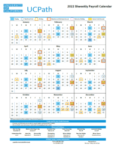2022 UCSD biweekly Payroll Calendar