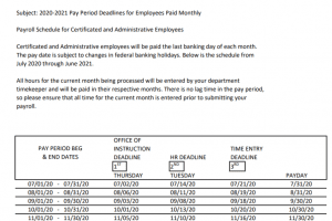 CCSF Payroll Calendar 2022