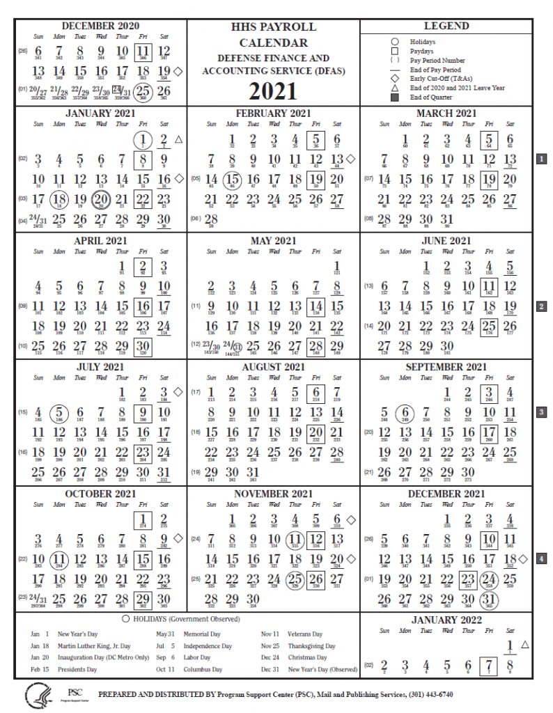 HHS Payroll Calendar 2022