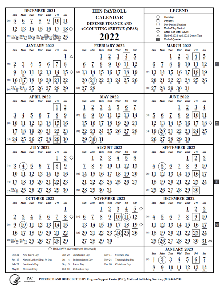 Hhs Payroll Calendar 2023 Customize and Print