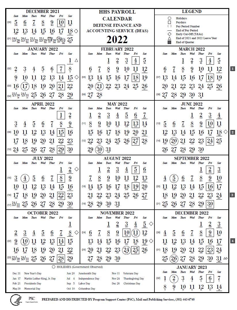 HHS Payroll Calendar 2022 2022 Payroll Calendar