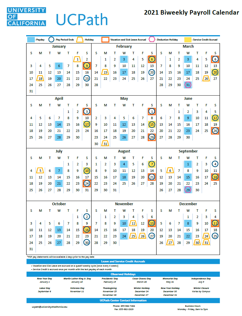 Ucsd Payroll Calendar 2021 Payroll Calendar