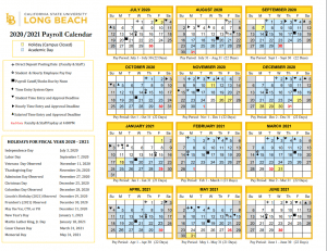 CSULB Payroll Calendar 2020 2021