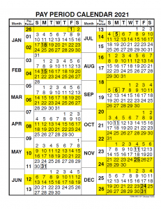 OPM Payroll Calendar 2021
