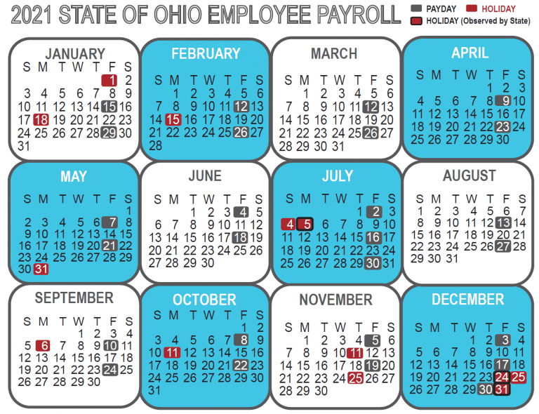 Ohio State Payroll Calendar 2022 2022 Payroll Calendar