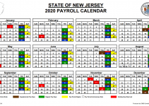 State of New Jersey Payroll Calendar 2023