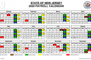 State of New Jersey Payroll Calendar 2025