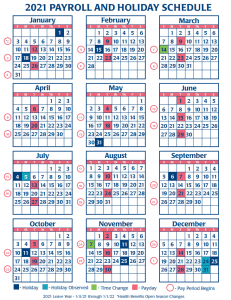FAA Payroll Calendar 2021