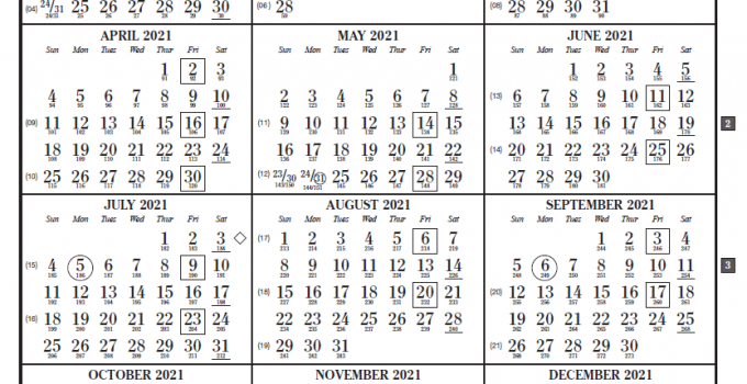 Federal Agency Payroll Calendar