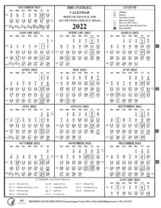 NIH Payroll Calendar 2022