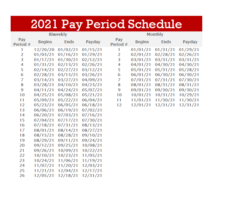 The Ohio State University Osu Payroll Calendar 2021 Payroll Calendar