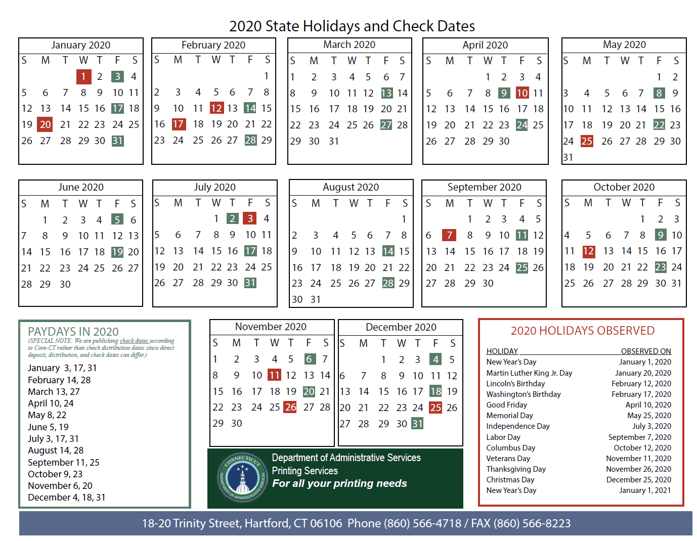 2024 State Holiday Calendar Ct Essie Jacynth