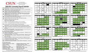 CSUN Payroll Calendar 2021