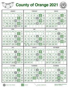 Orange County Payroll Calendar 2022