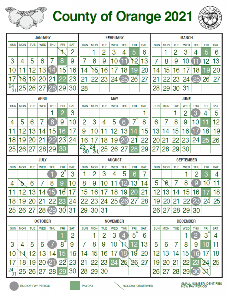 Orange County Payroll Calendar 2022 2022 Payroll Calendar