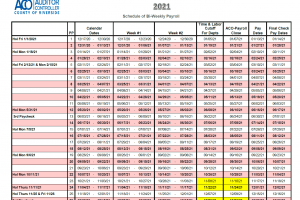 County of Alameda Payroll Calendar 2023
