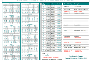 County of San Joaquin Payroll Calendar 2023