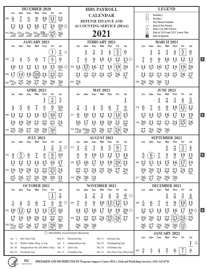 CDC Payroll Calendar 2022.