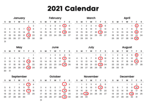 Shell Payroll Calendar 2021