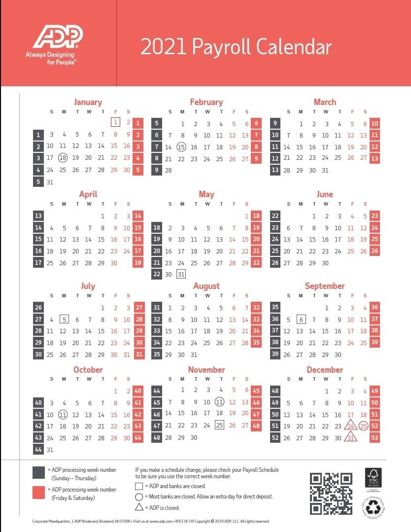 Office Depot Payroll Calendar 2021 
