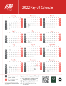 Comcast Payroll Calendar 2022