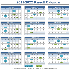 WestRock Payroll Calendar 2022