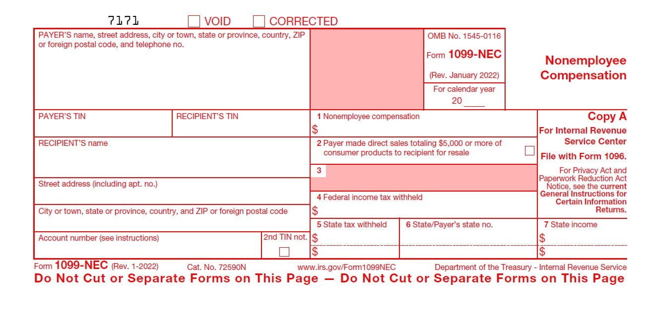 Printable 1099 NEC Form 2024 2024 Payroll Calendar